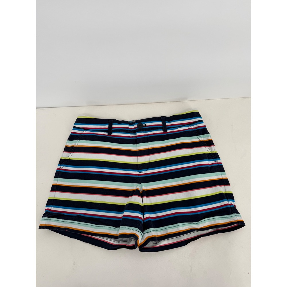 Tommy Hilfiger Womens Multi Color Striped‎ Chino Shorts Navy Red Size 10